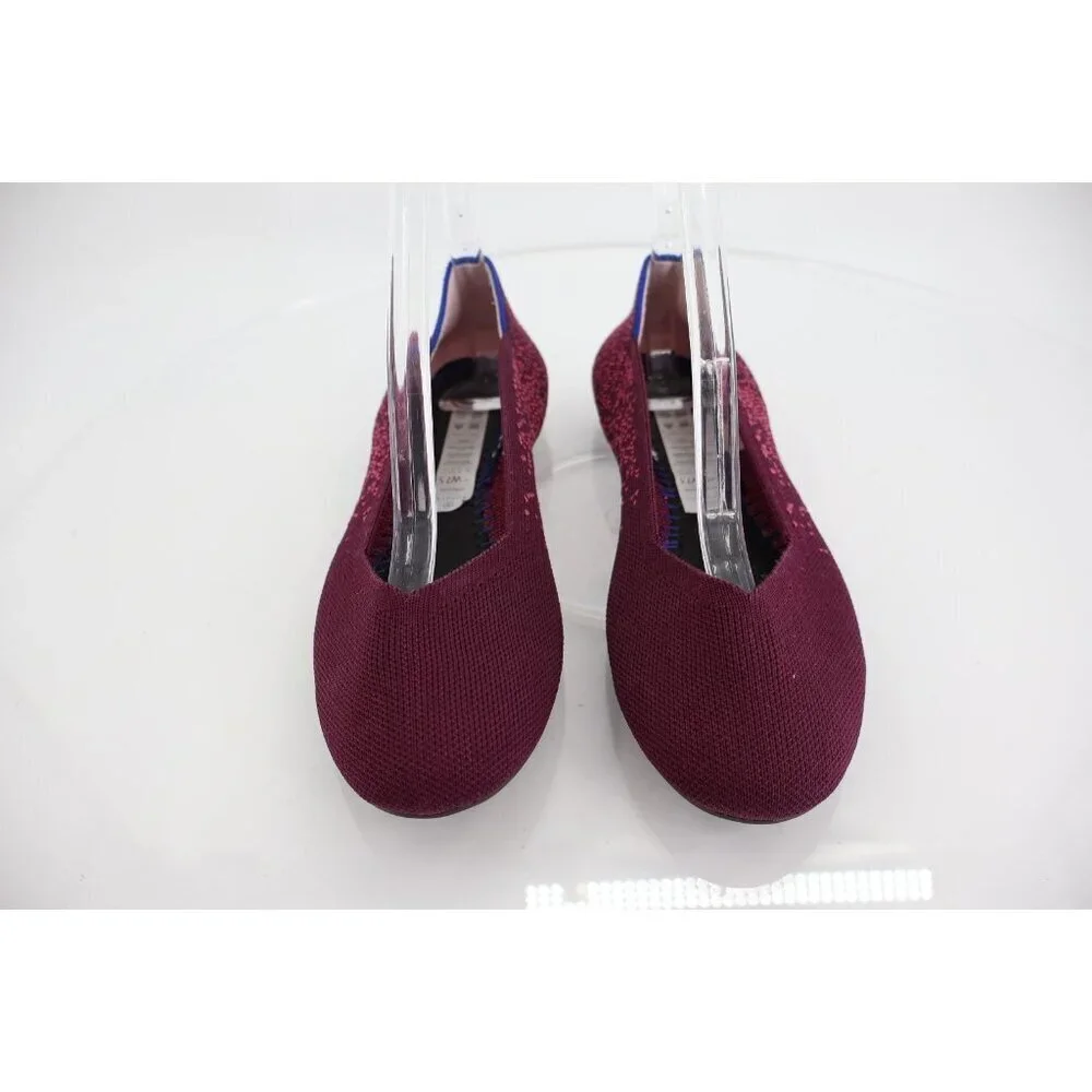 Rothy's The Flat Women's Size 7.5 Fig Python Purple Round Toe Ballet NO INSOLES